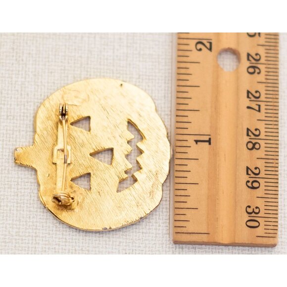 Vintage Pumpkin Face Brooch - A12 - Picture 2 of 2